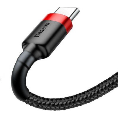 Baseus Braided USB 2.0 Cable USB-C male - USB-A male Black/Red 1m (CATKLF-B91)